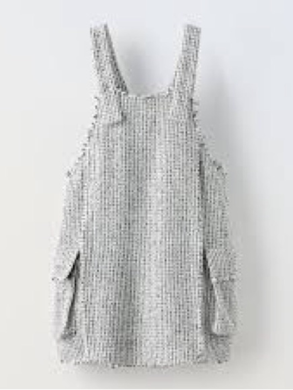 Zara tweed overalls featuring a frayed hem and side cargo pockets